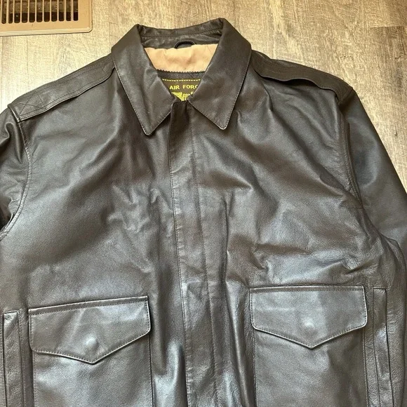 NEW Air Force Landing Leather A2 Bomber Jacket Men Vintage Military USA Size XL